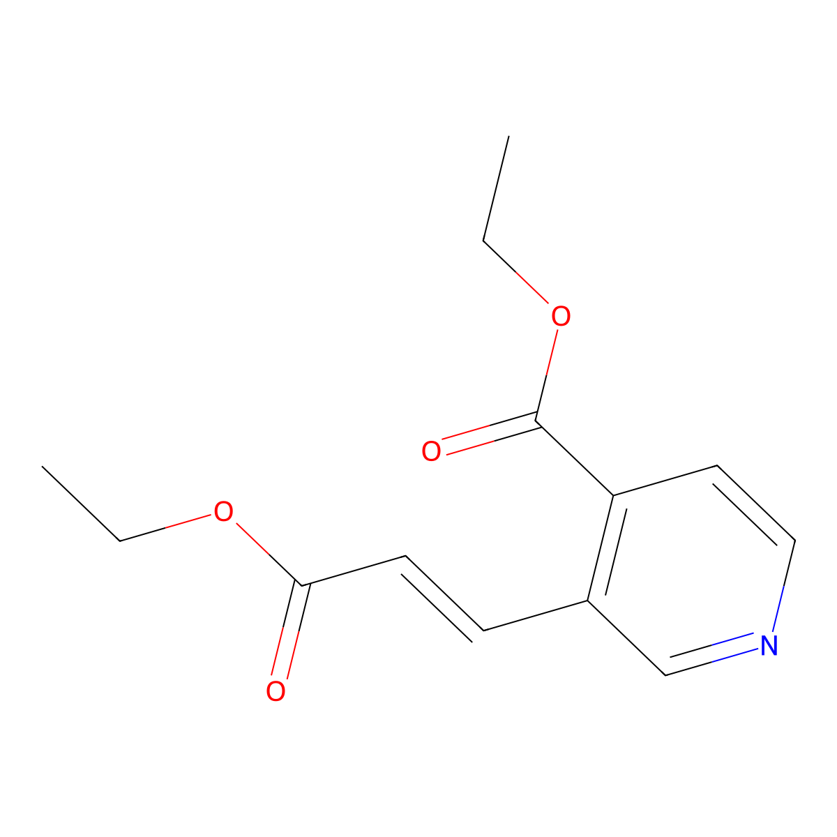Ethyl 3-(3-ethoxy-3-oxoprop-1-enyl)isonicotinate molecular structure, CAS 1375415-95-4