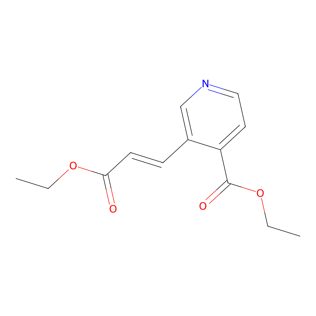 Ethyl 3-(3-ethoxy-3-oxoprop-1-enyl)isonicotinate molecular structure, CAS 1375415-95-4