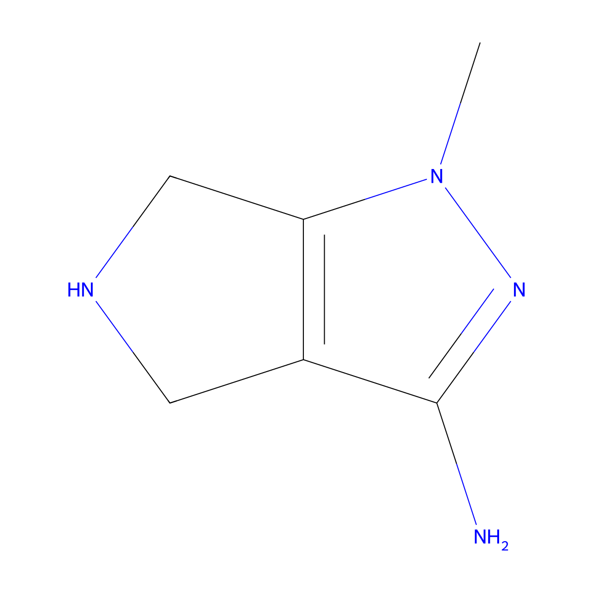 1-Methyl-1H,4H,5H,6H-pyrrolo[3,4-c]pyrazol-3-amine molecular structure, CAS 1375450-96-6