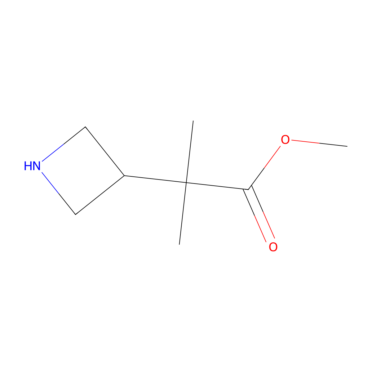 Methyl 2-(azetidin-3-yl)-2-methylpropanoate molecular structure, CAS 1375452-68-8