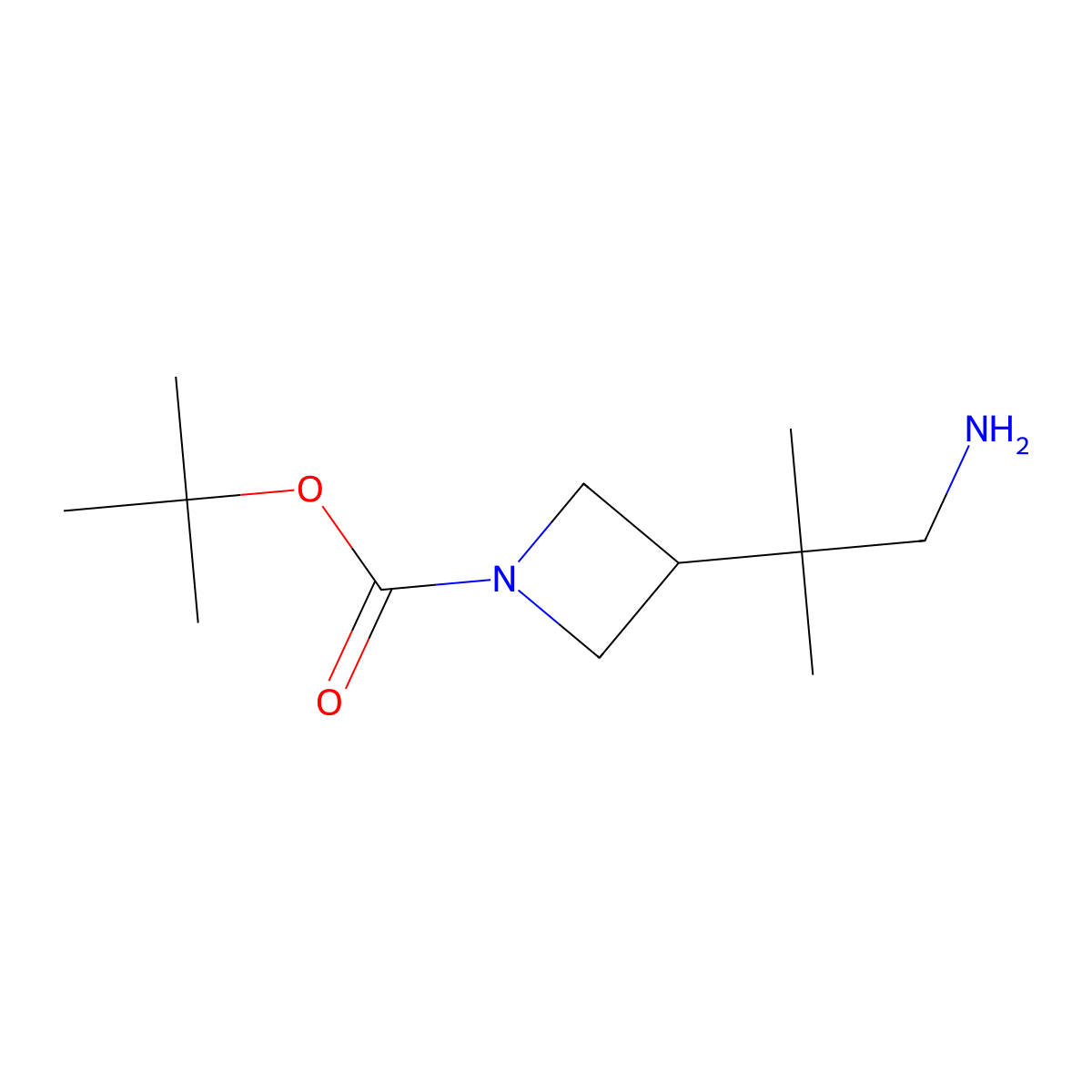 Tert-butyl 3-(1-amino-2-methylpropan-2-yl)azetidine-1-carboxylate molecular structure, CAS 1375452-71-3