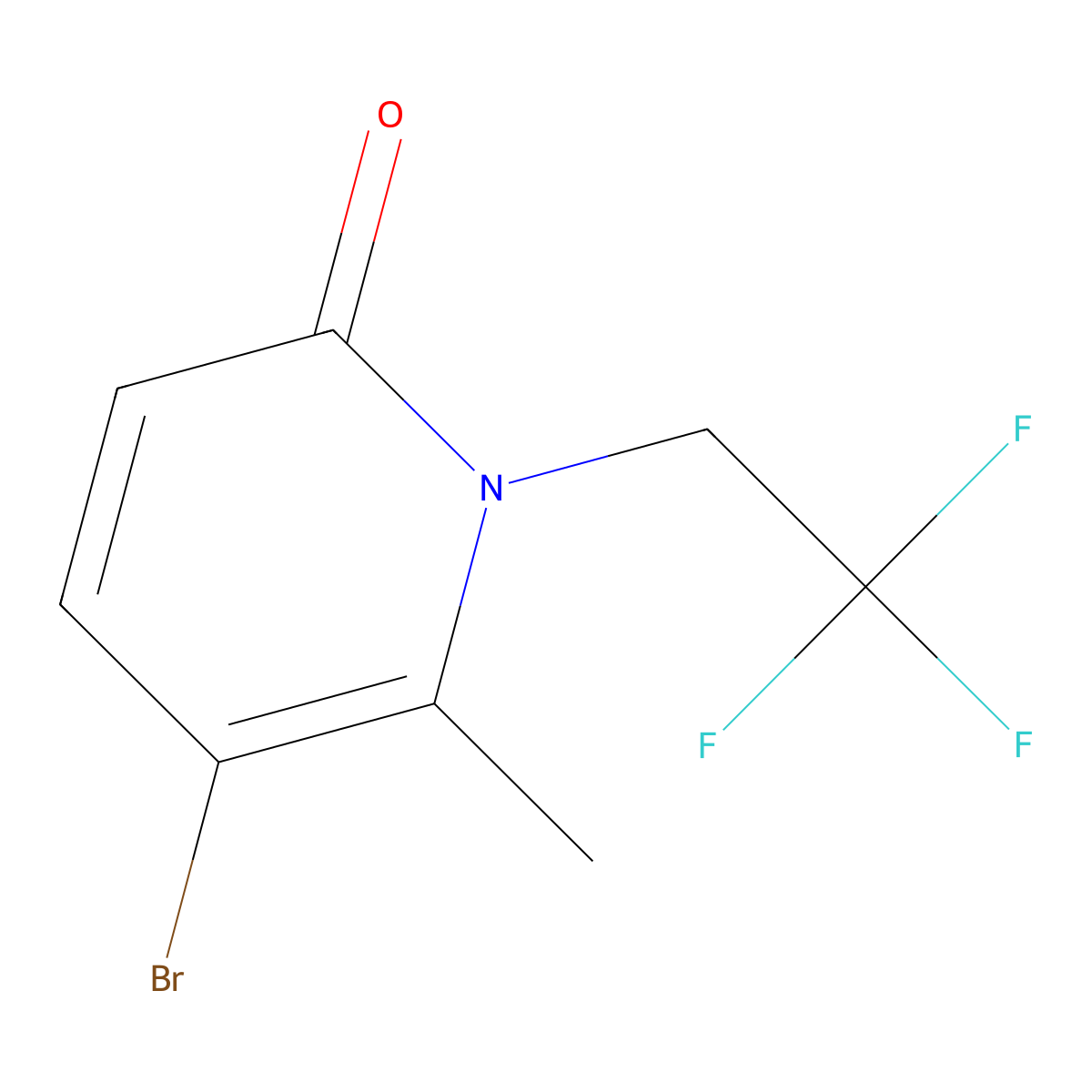 5-Bromo-6-methyl-1-(2,2,2-trifluoroethyl)pyridin-2(1H)-one molecular structure, CAS 1375471-02-5