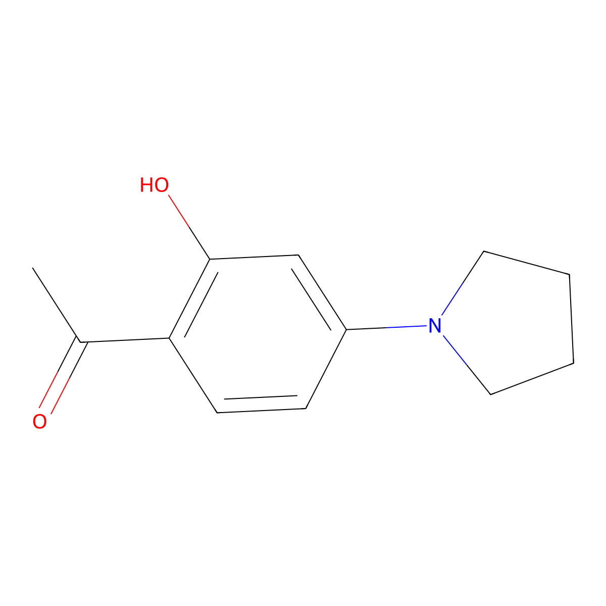 1-(2-Hydroxy-4-(pyrrolidin-1-yl)phenyl)ethan-1-one molecular structure, CAS 1375471-34-3