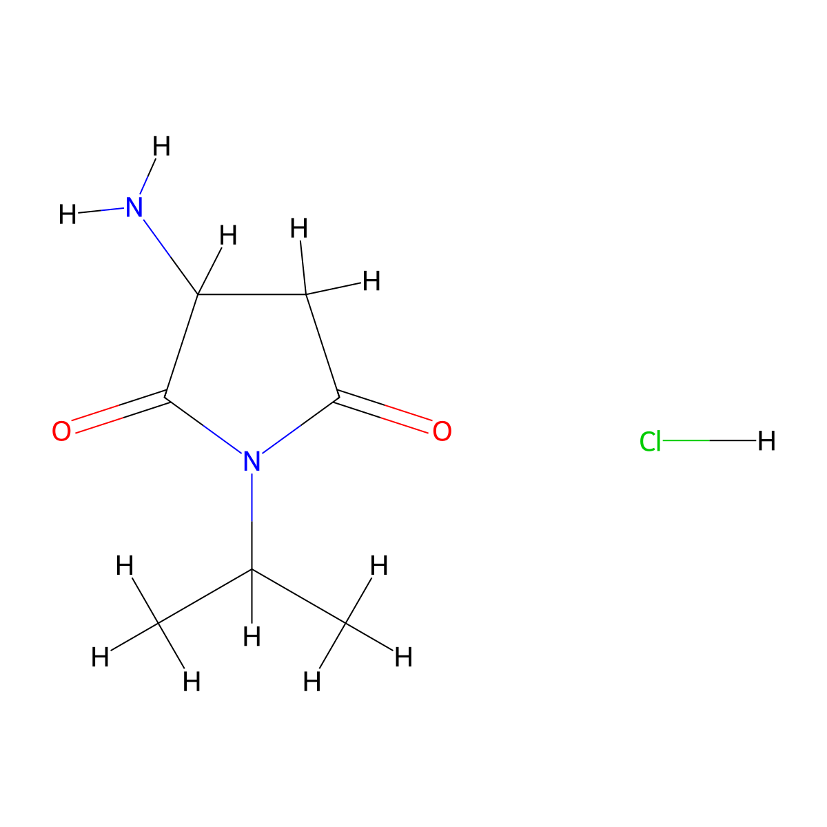 3-Amino-1-(propan-2-yl)pyrrolidine-2,5-dione hydrochloride molecular structure, CAS 1375471-37-6