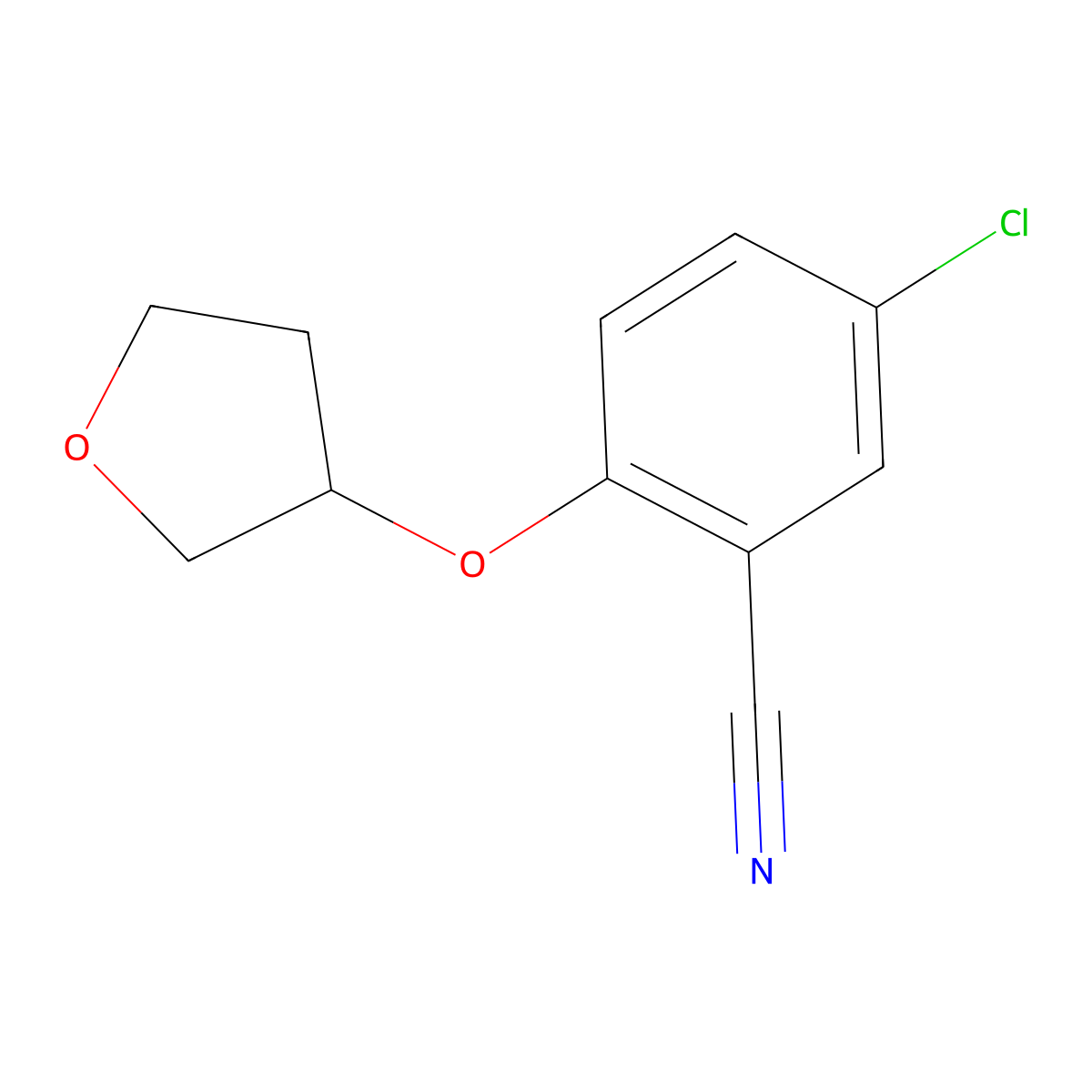 5-Chloro-2-(oxolan-3-yloxy)benzonitrile molecular structure, CAS 1375471-48-9