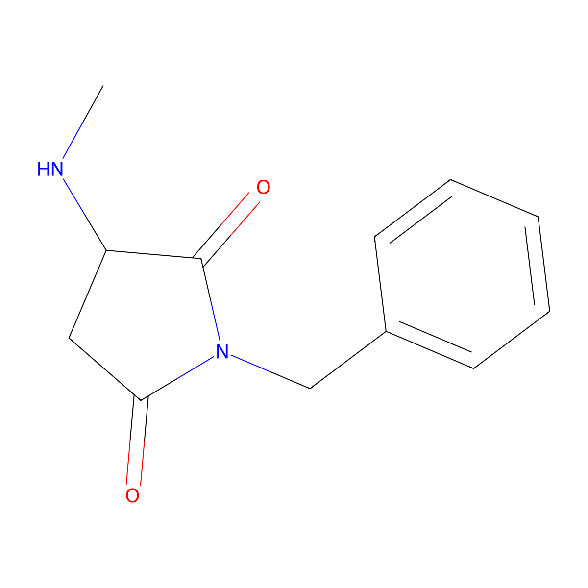 1-Benzyl-3-(methylamino)pyrrolidine-2,5-dione molecular structure, CAS 1375471-50-3