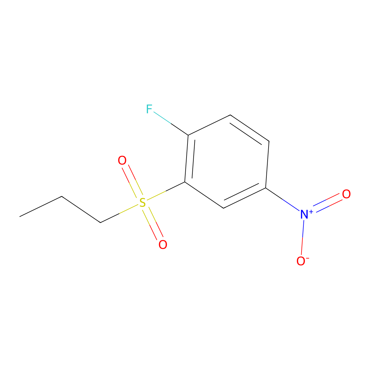 1-Fluoro-4-nitro-2-(propane-1-sulfonyl)benzene molecular structure, CAS 1375471-55-8