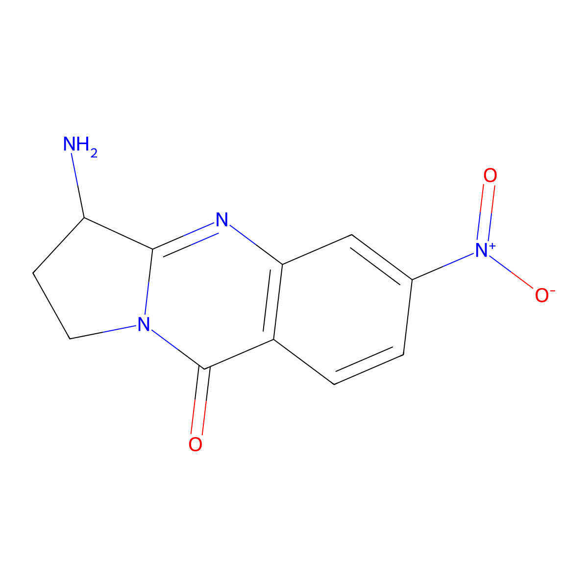 3-amino-6-nitro-1H,2H,3H,9H-pyrrolo[2,1-b]quinazolin-9-one molecular structure, CAS 1375471-60-5
