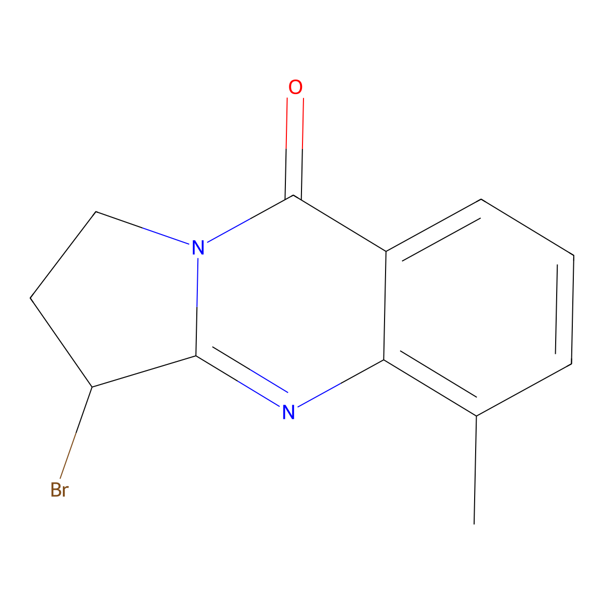 3-bromo-5-methyl-1H,2H,3H,9H-pyrrolo[2,1-b]quinazolin-9-one molecular structure, CAS 1375471-61-6