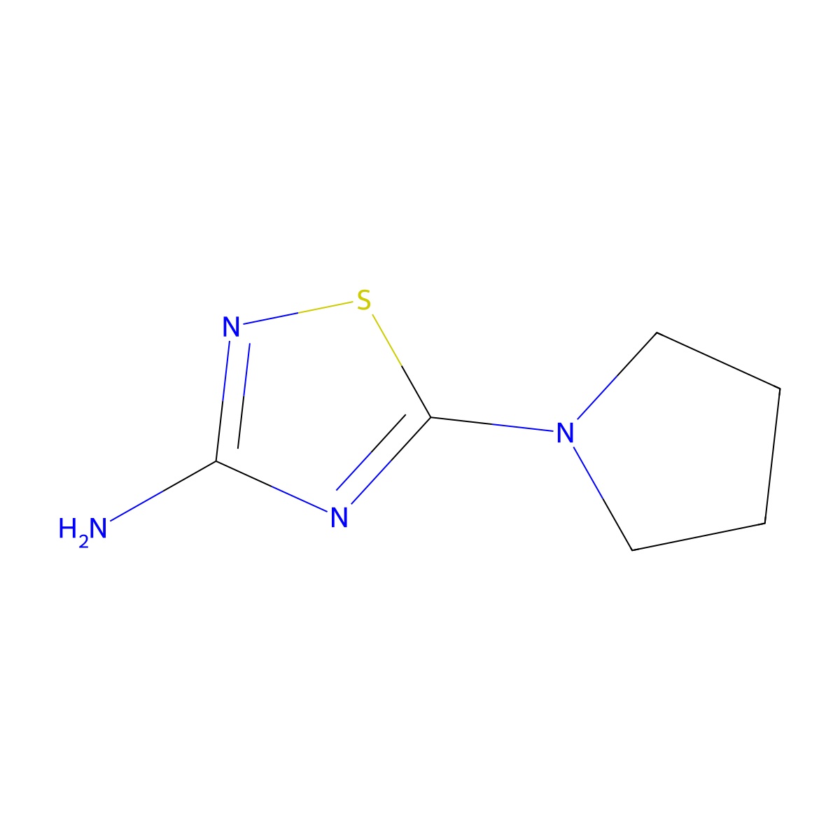 5-(Pyrrolidin-1-yl)-1,2,4-thiadiazol-3-amine molecular structure, CAS 1375471-63-8
