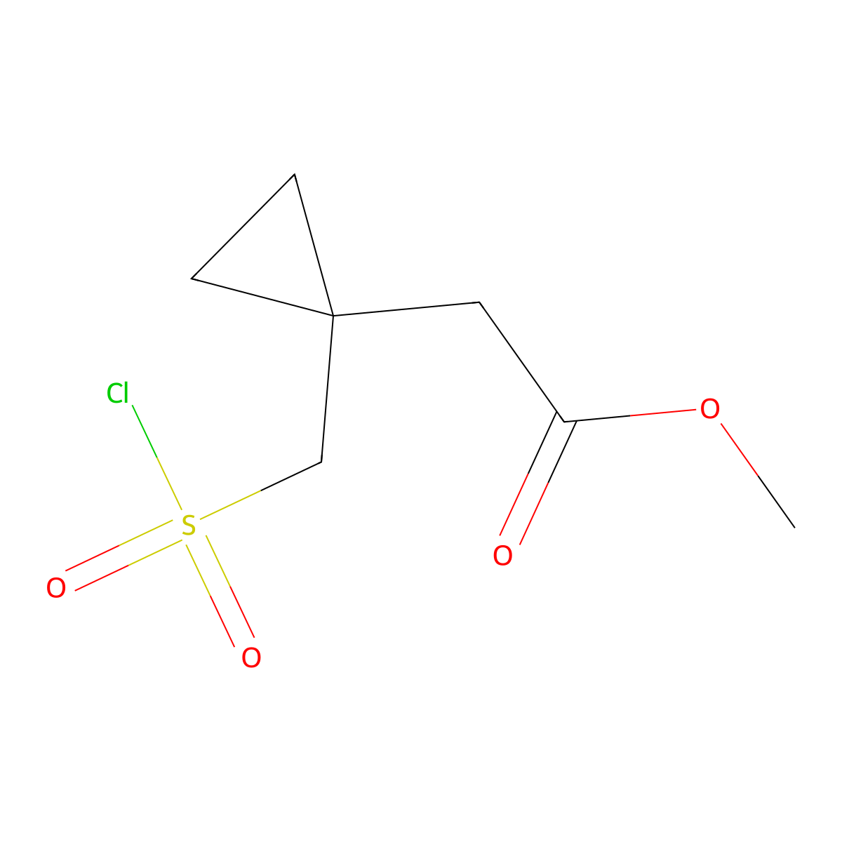 Methyl 2-{1-[(chlorosulfonyl)methyl]cyclopropyl}acetate molecular structure, CAS 1375471-65-0