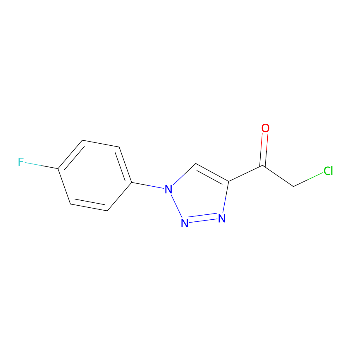 2-chloro-1-(1-(4-fluorophenyl)-1H-1,2,3-triazol-4-yl)ethan-1-one molecular structure, CAS 1375471-68-3