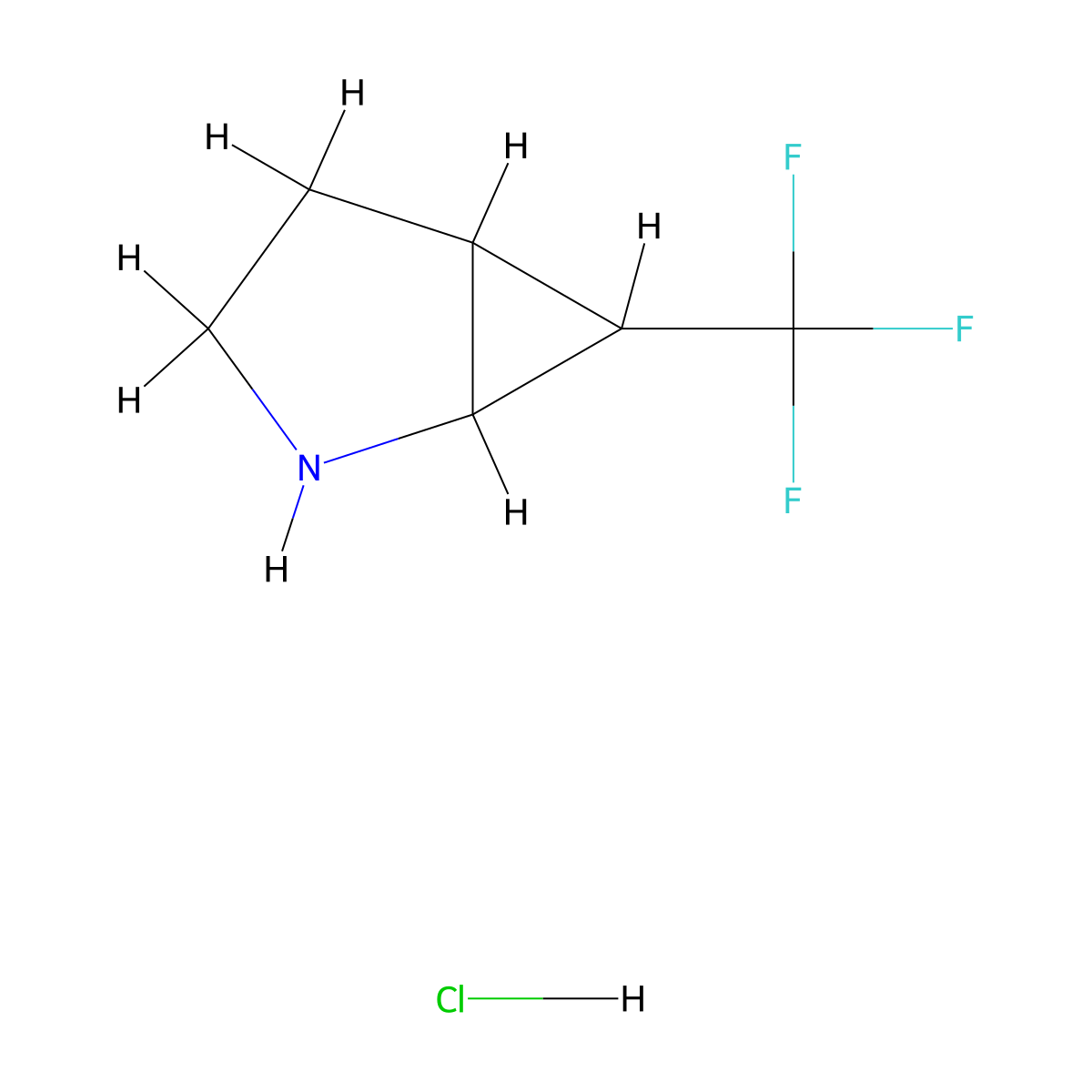 6-(Trifluoromethyl)-2-azabicyclo[3.1.0]hexane hydrochloride molecular structure, CAS 1375471-69-4