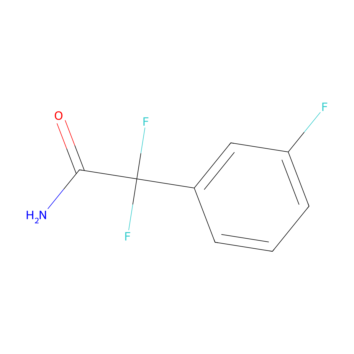 2,2-Difluoro-2-(3-fluorophenyl)acetamide molecular structure, CAS 1375471-77-4