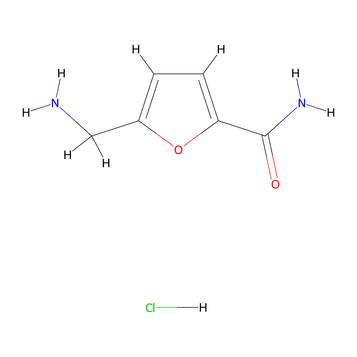 5-(Aminomethyl)furan-2-carboxamide hydrochloride molecular structure, CAS 1375471-80-9