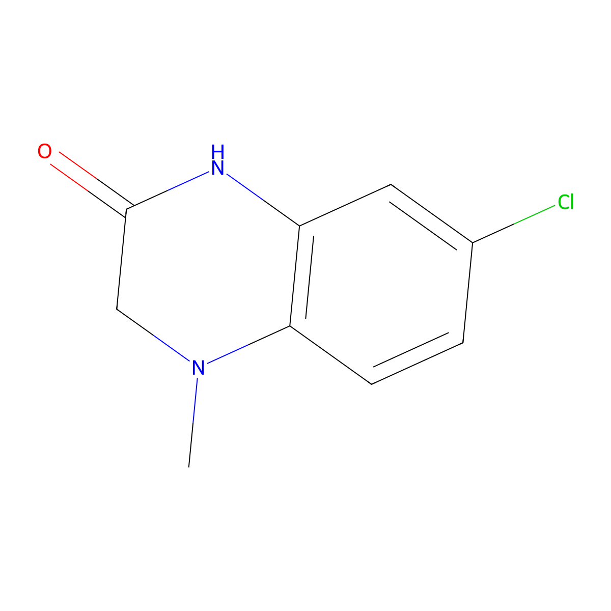 7-Chloro-4-methyl-3,4-dihydroquinoxalin-2(1H)-one molecular structure, CAS 1375471-81-0
