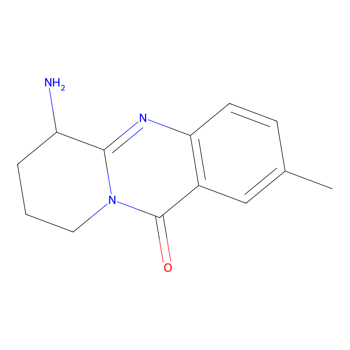 6-amino-2-methyl-6H,7H,8H,9H,11H-pyrido[2,1-b]quinazolin-11-one molecular structure, CAS 1375471-85-4