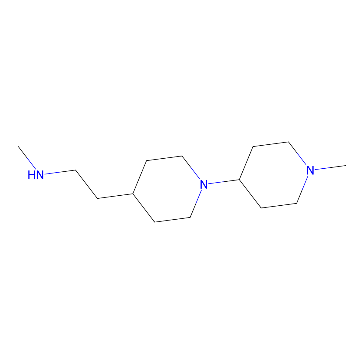 Methyl({2-[1-(1-methylpiperidin-4-yl)piperidin-4-yl]ethyl})amine molecular structure, CAS 1375471-87-6