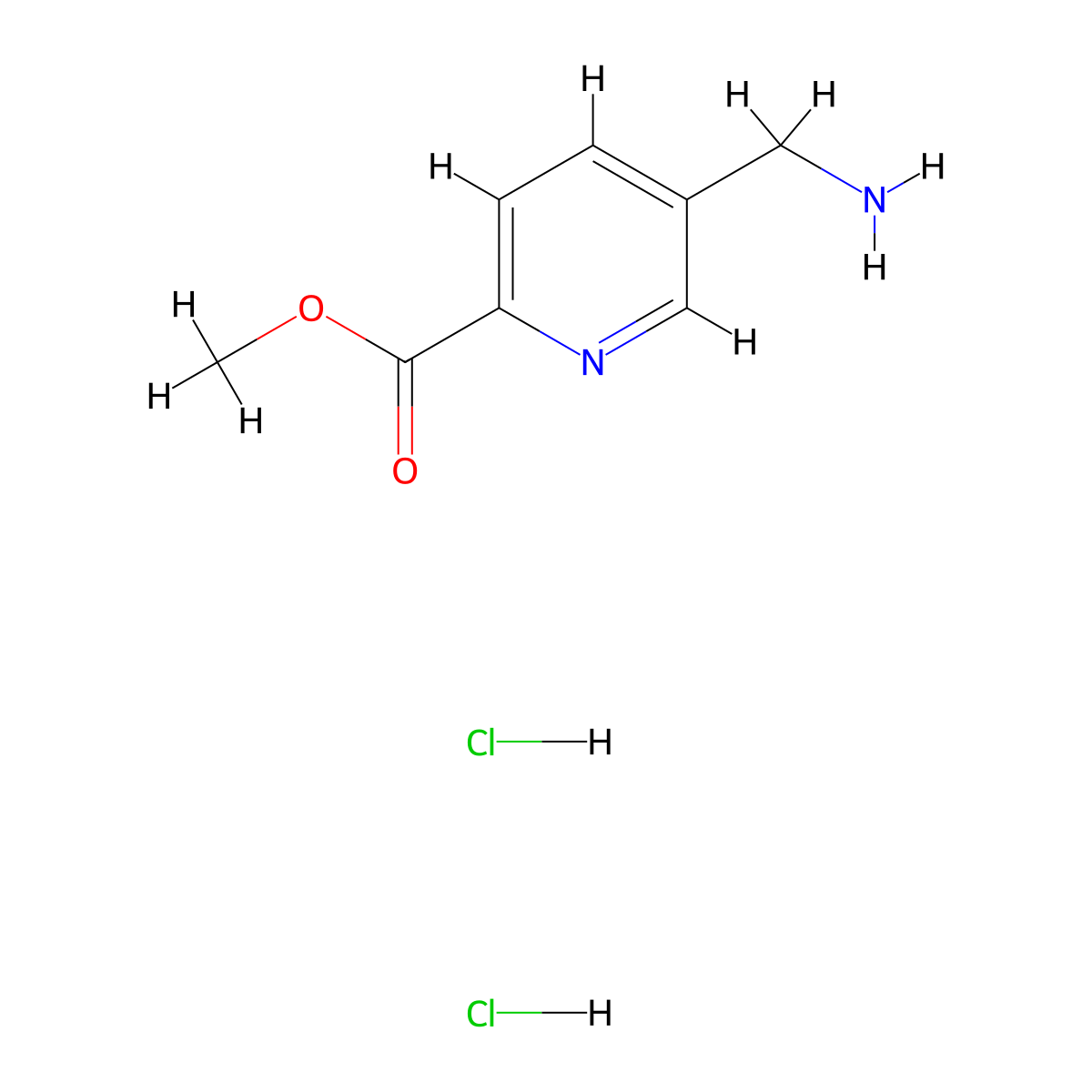 Methyl 5-(aminomethyl)pyridine-2-carboxylate dihydrochloride molecular structure, CAS 1375471-89-8