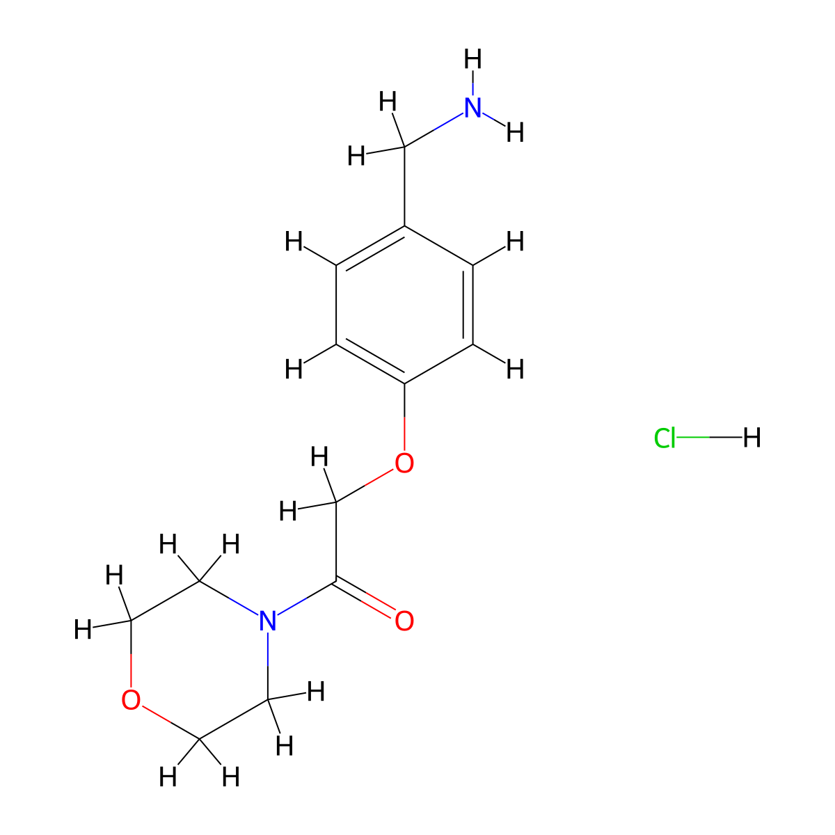 2-[4-(Aminomethyl)phenoxy]-1-(morpholin-4-yl)ethan-1-one hydrochloride molecular structure, CAS 1375471-91-2