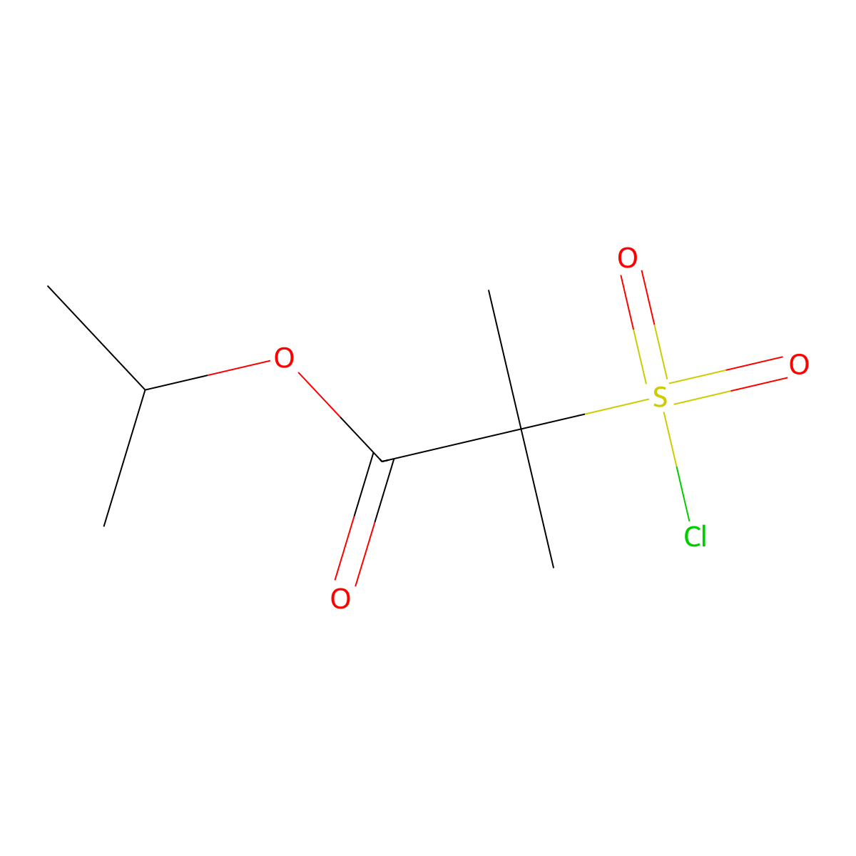 Propan-2-yl 2-(chlorosulfonyl)-2-methylpropanoate molecular structure, CAS 1375471-92-3