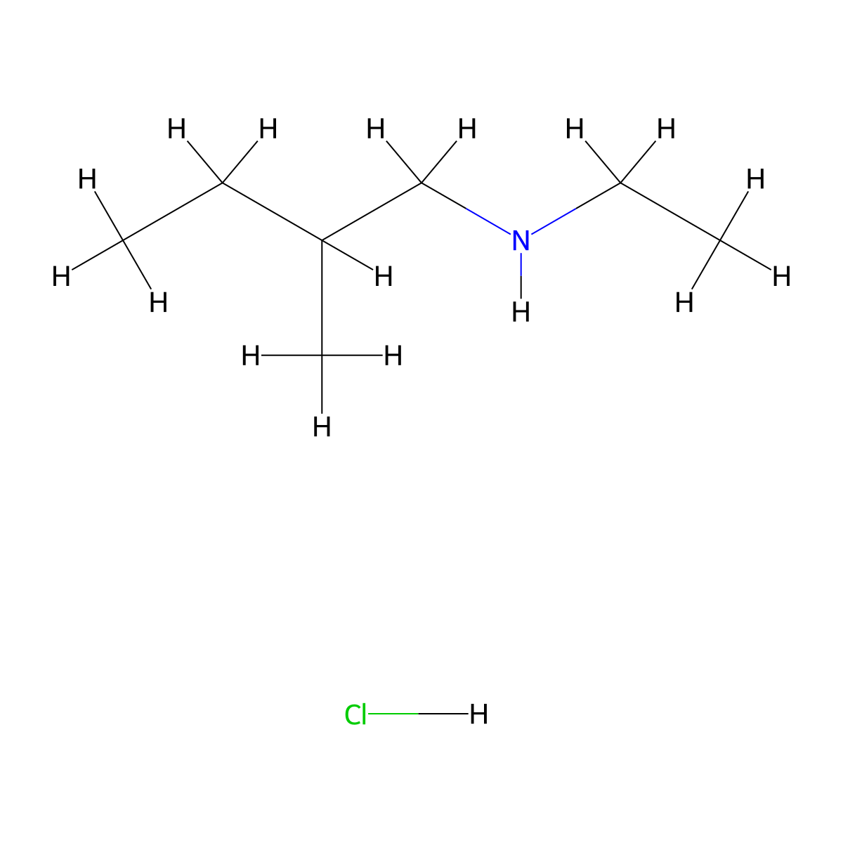 Ethyl(2-methylbutyl)amine hydrochloride molecular structure, CAS 1375472-07-3