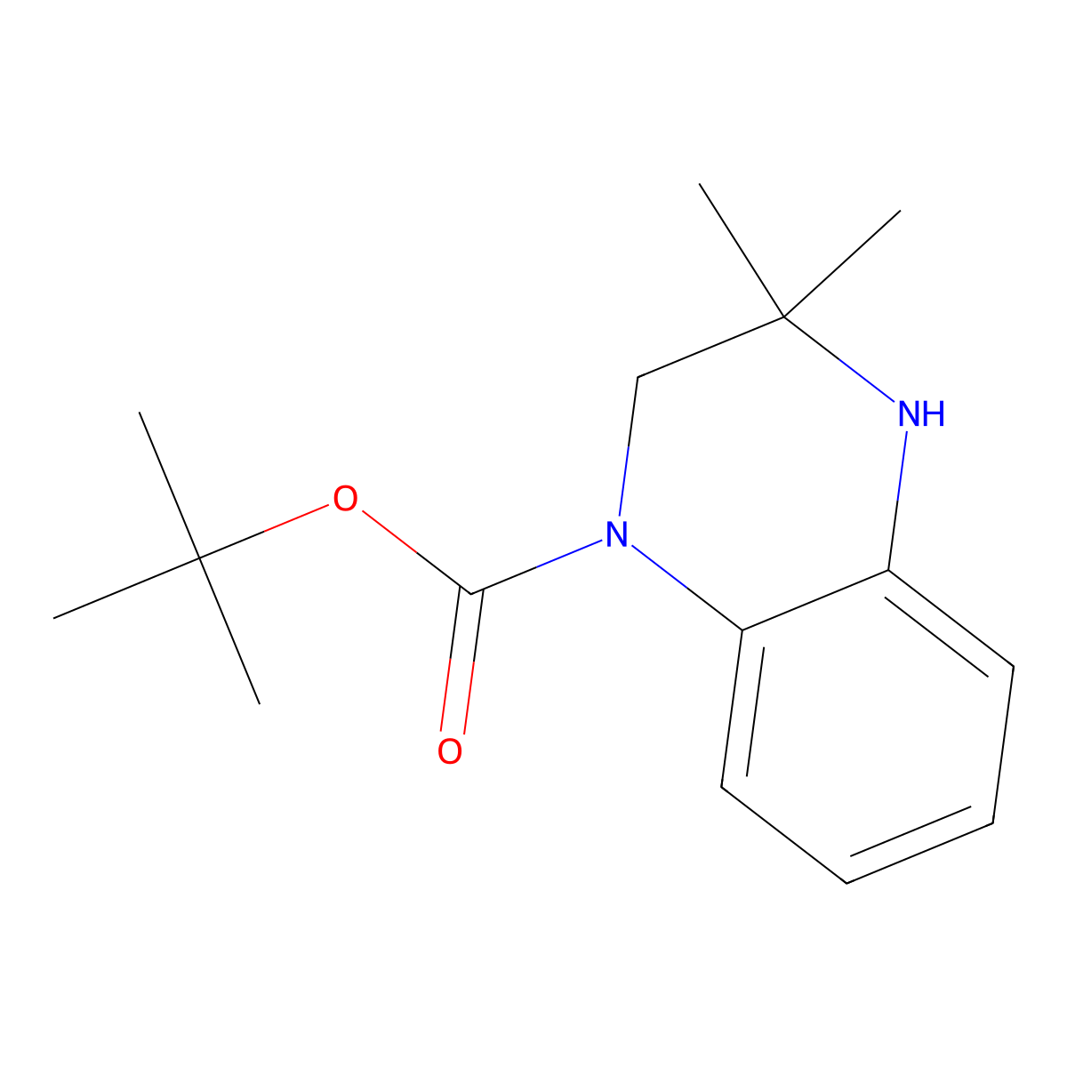 Tert-butyl 3,3-dimethyl-1,2,3,4-tetrahydroquinoxaline-1-carboxylate molecular structure, CAS 1375472-20-0