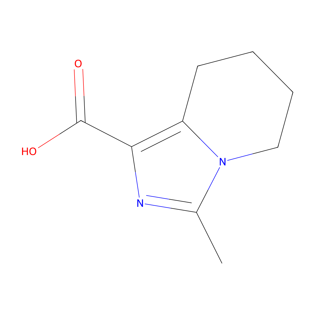 3-methyl-5H,6H,7H,8H-imidazo[1,5-a]pyridine-1-carboxylic acid molecular structure, CAS 1375472-21-1