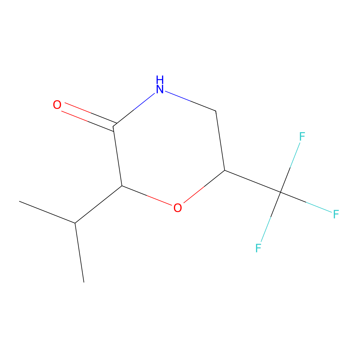 2-(Propan-2-yl)-6-(trifluoromethyl)morpholin-3-one molecular structure, CAS 1375472-22-2