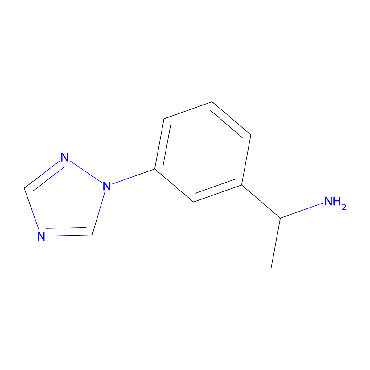 1-[3-(1H-1,2,4-triazol-1-yl)phenyl]ethan-1-amine molecular structure, CAS 1375472-23-3