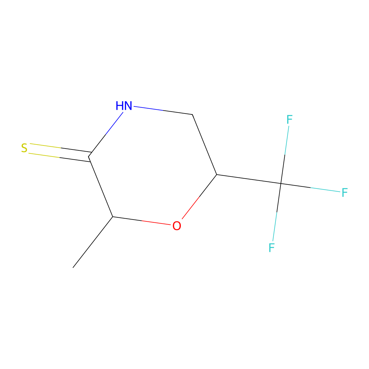 2-Methyl-6-(trifluoromethyl)morpholine-3-thione molecular structure, CAS 1375472-24-4
