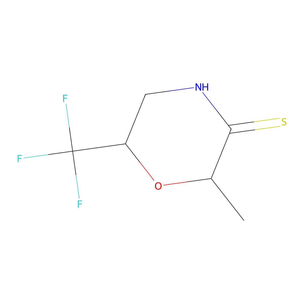 2-Methyl-6-(trifluoromethyl)morpholine-3-thione molecular structure, CAS 1375472-24-4