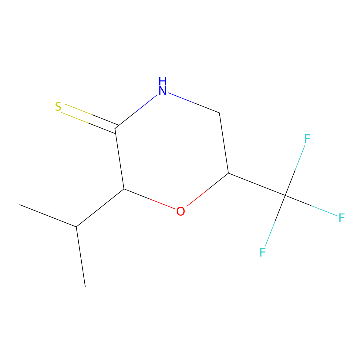2-(Propan-2-yl)-6-(trifluoromethyl)morpholine-3-thione molecular structure, CAS 1375472-25-5