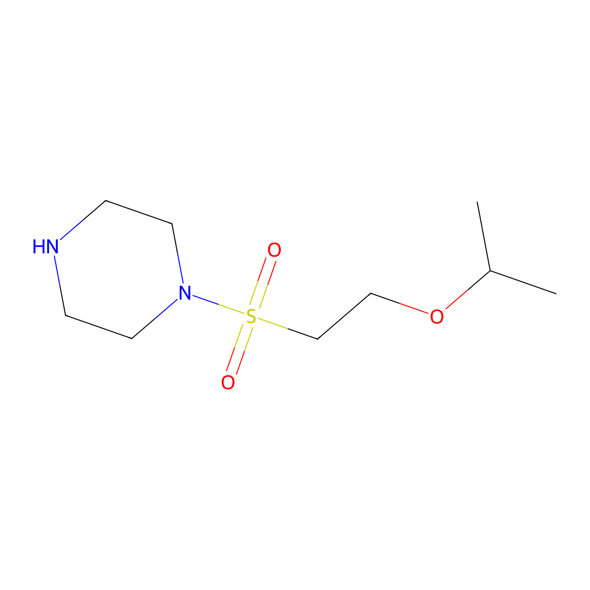 1-[2-(Propan-2-yloxy)ethanesulfonyl]piperazine molecular structure, CAS 1375472-27-7