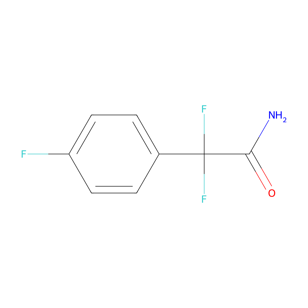 2,2-Difluoro-2-(4-fluorophenyl)acetamide molecular structure, CAS 1375472-30-2