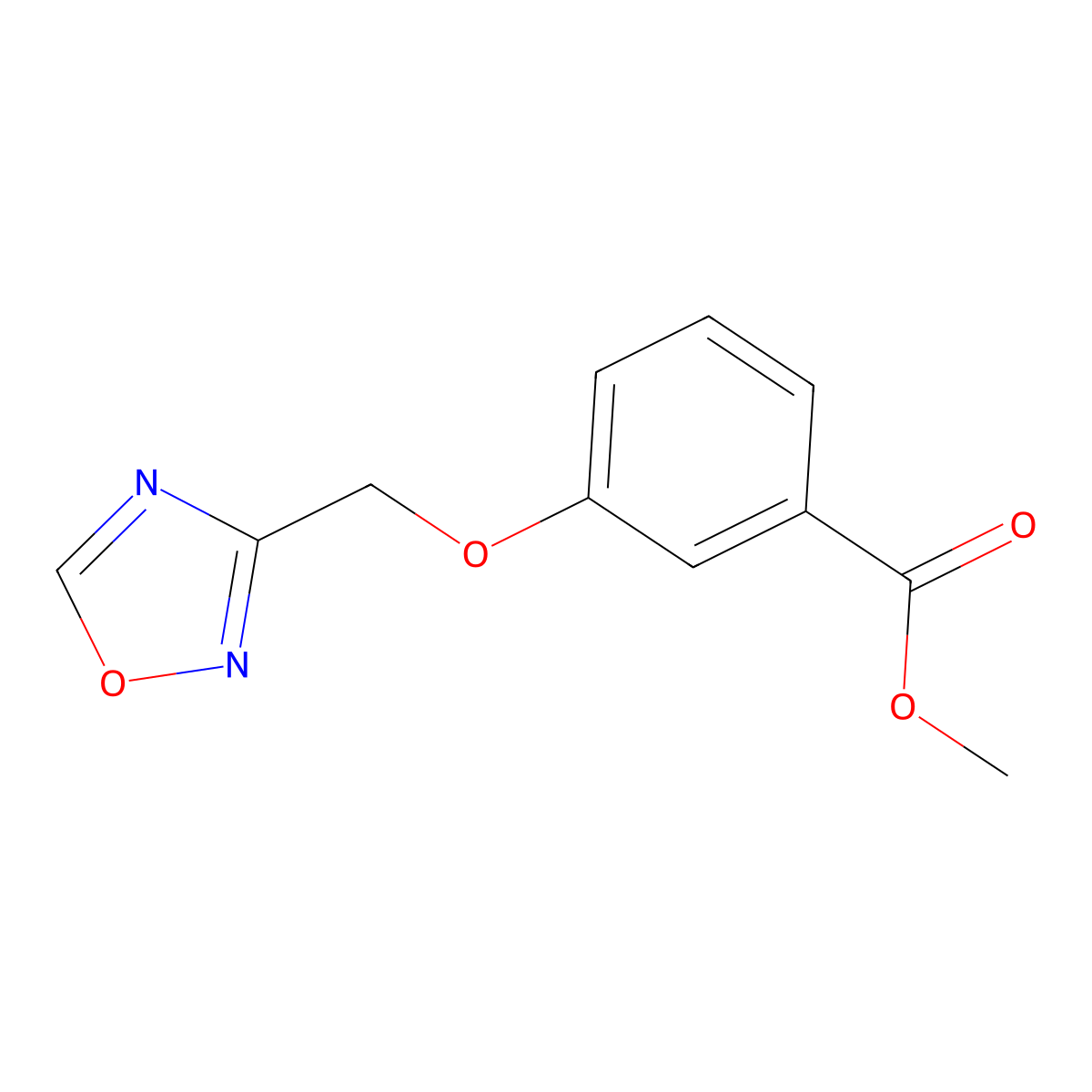 Methyl 3-(1,2,4-oxadiazol-3-ylmethoxy)benzoate molecular structure, CAS 1375472-32-4