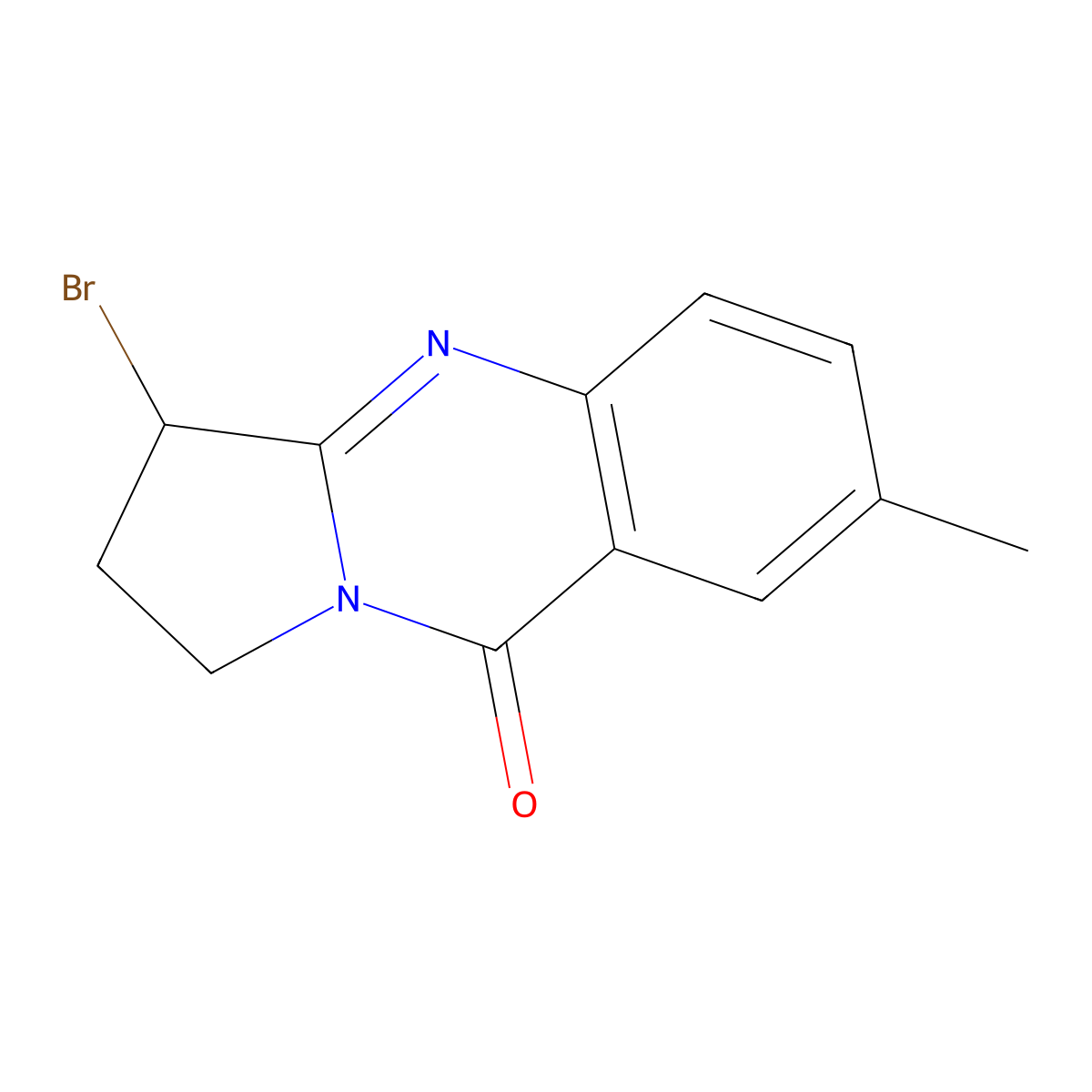 3-bromo-7-methyl-1H,2H,3H,9H-pyrrolo[2,1-b]quinazolin-9-one molecular structure, CAS 1375472-34-6
