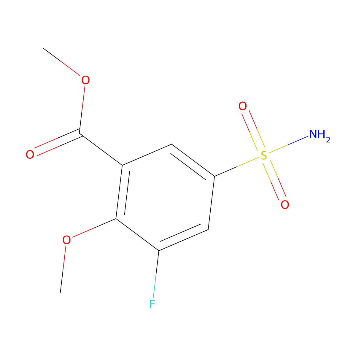 Methyl 3-fluoro-2-methoxy-5-sulfamoylbenzoate molecular structure, CAS 1375472-35-7