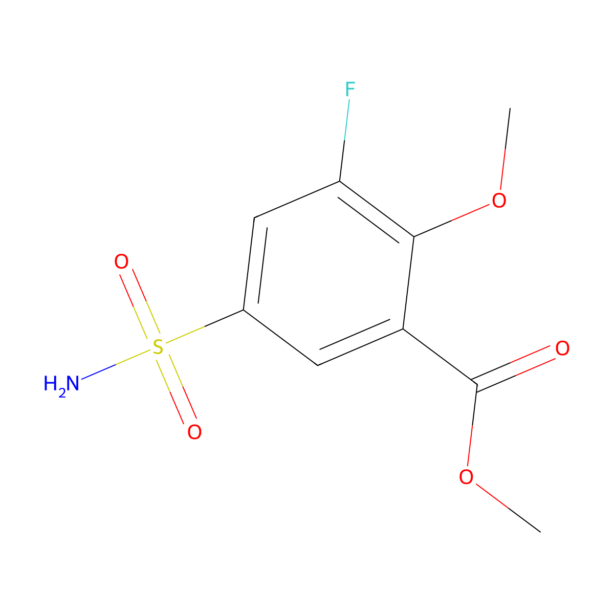 Methyl 3-fluoro-2-methoxy-5-sulfamoylbenzoate molecular structure, CAS 1375472-35-7