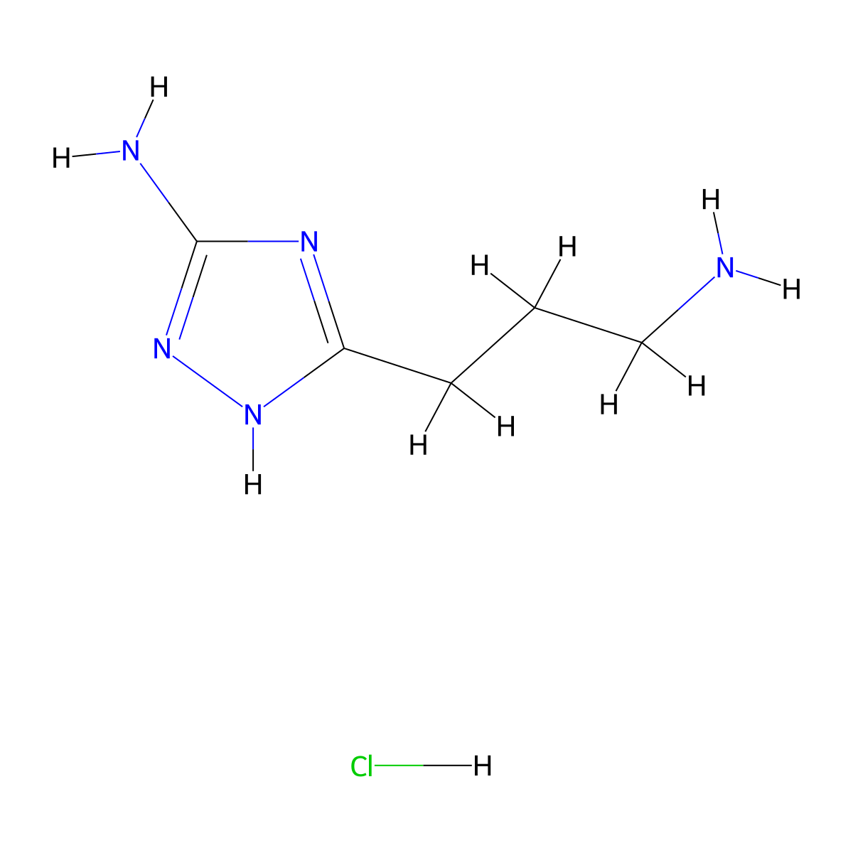 5-(3-aminopropyl)-4H-1,2,4-triazol-3-amine hydrochloride molecular structure, CAS 1375472-36-8