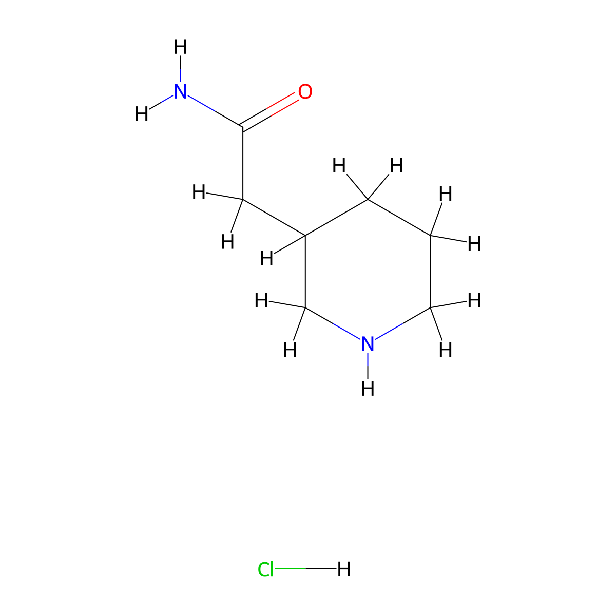 2-(Piperidin-3-yl)acetamide hydrochloride molecular structure, CAS 1375472-37-9