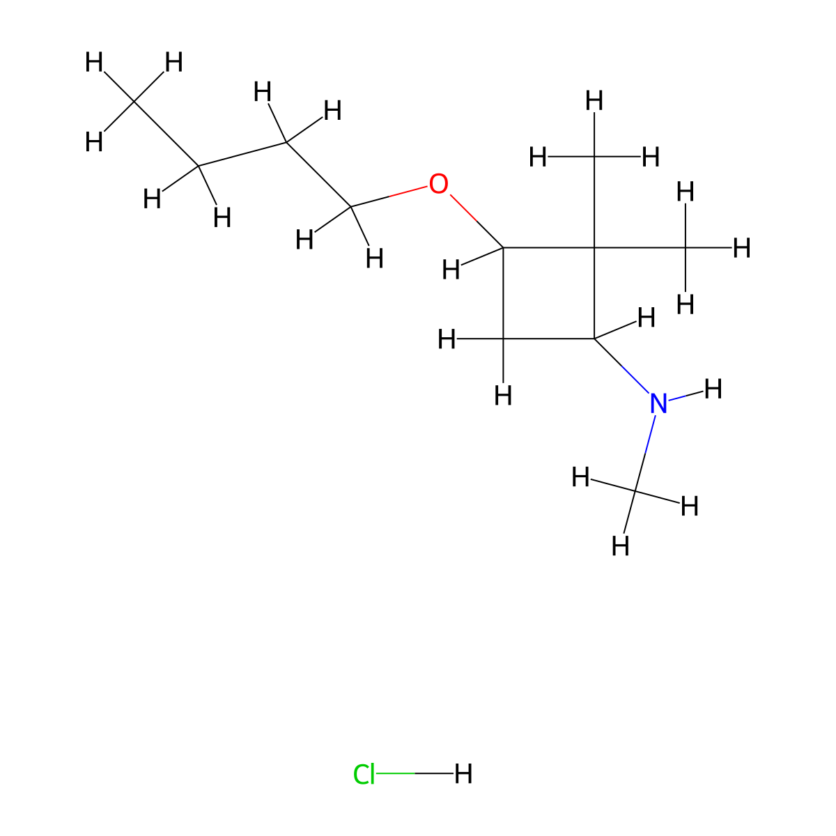3-butoxy-N,2,2-trimethylcyclobutan-1-amine hydrochloride molecular structure, CAS 1375472-53-9