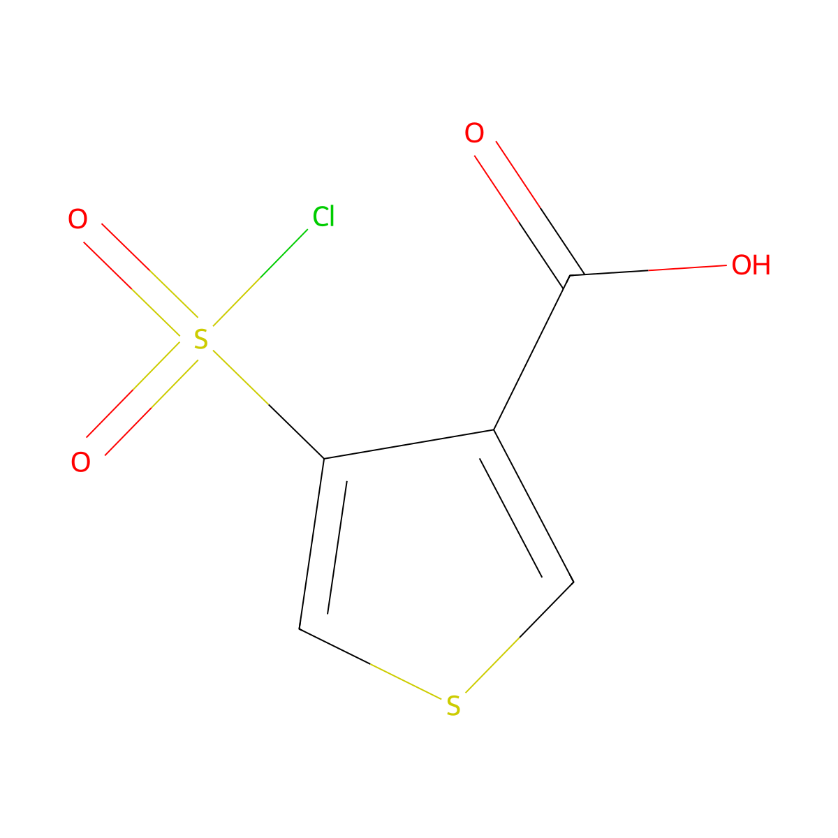 4-(Chlorosulfonyl)thiophene-3-carboxylic acid molecular structure, CAS 1375472-54-0