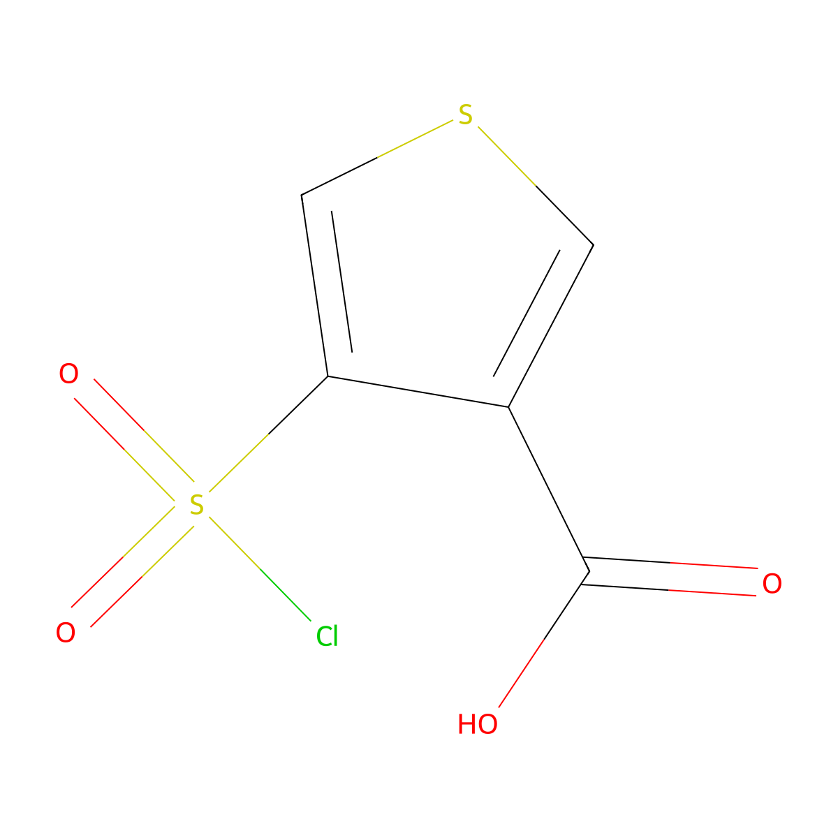 4-(Chlorosulfonyl)thiophene-3-carboxylic acid molecular structure, CAS 1375472-54-0