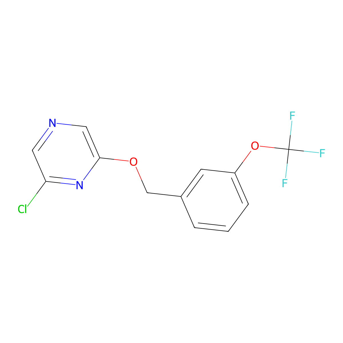 2-Chloro-6-((3-(trifluoromethoxy)phenyl)methoxy)pyrazine molecular structure, CAS 1375472-56-2