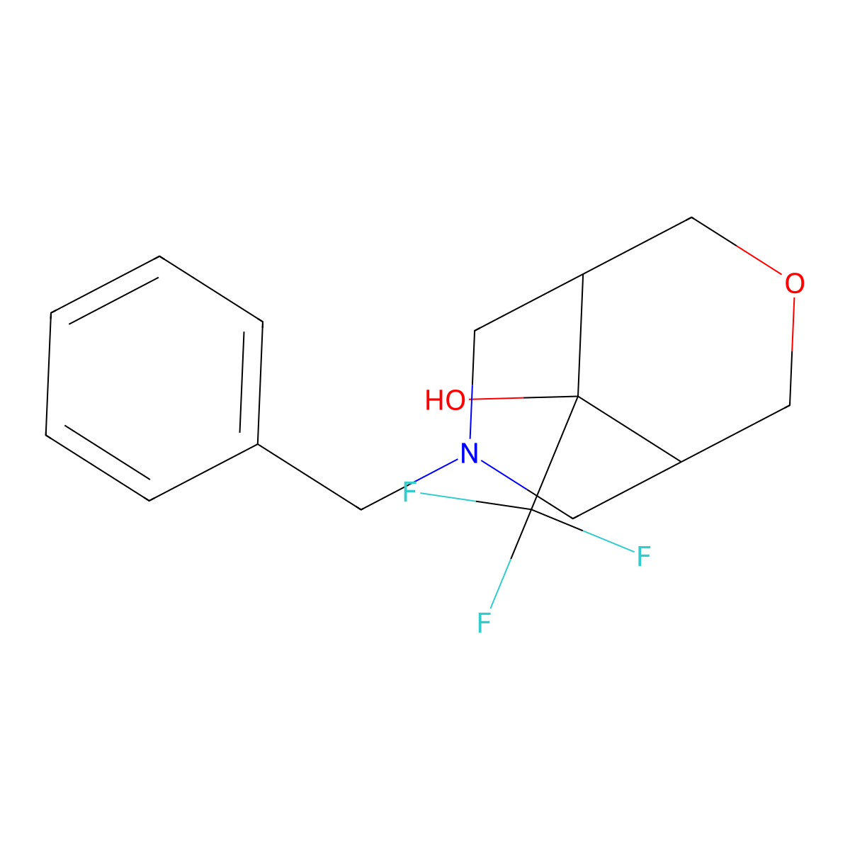 7-Benzyl-9-(trifluoromethyl)-3-oxa-7-azabicyclo[3.3.1]nonan-9-ol molecular structure, CAS 1375472-58-4