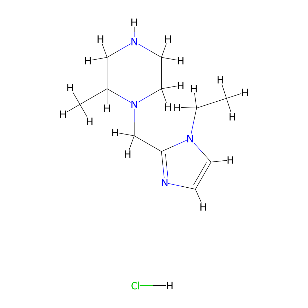 1-[(1-ethyl-1H-imidazol-2-yl)methyl]-2-methylpiperazine hydrochloride molecular structure, CAS 1375472-59-5