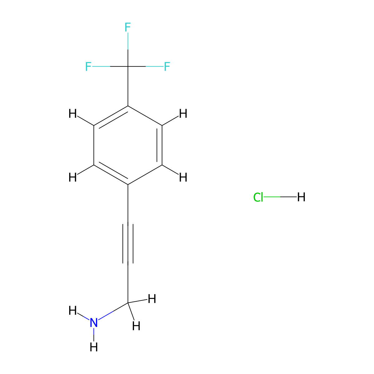 3-[4-(Trifluoromethyl)phenyl]prop-2-yn-1-amine hydrochloride molecular structure, CAS 1375472-81-3