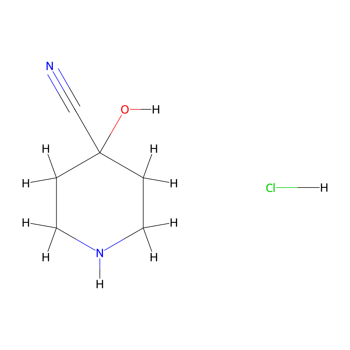 4-Hydroxypiperidine-4-carbonitrile hydrochloride molecular structure, CAS 1375472-85-7
