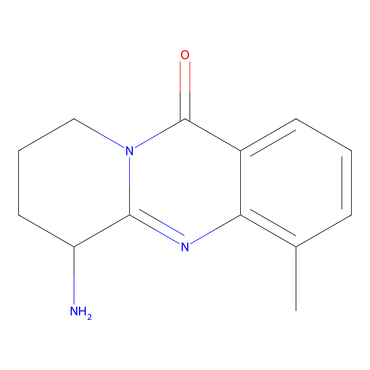 6-amino-4-methyl-6H,7H,8H,9H,11H-pyrido[2,1-b]quinazolin-11-one molecular structure, CAS 1375472-89-1